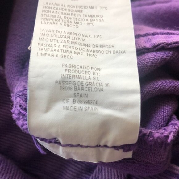 Paloma Wool Mid Rise Straight Leg Bejeweled Jeans Purple Size 34 - Picture 7 of 8